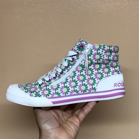 Rocket Dog Jazzin Pastel Floral High Top Sneakers - Picture 6 of 17